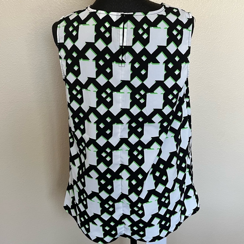 -Peter Pilotto for Target sleeveless top black white and green geometric tanktop - Picture 3 of 9